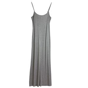 SKIMS Soft Lounge Long Maxi Slip Dress Ribbed Gray STAINED - 2X Plus
